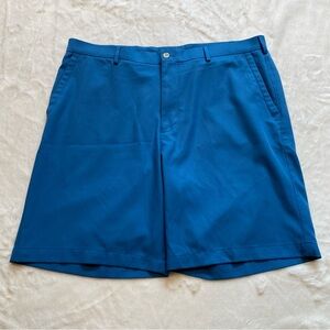 (38) Peter Millar Crown Sport 9” Chino Shorts Medium Teal Blue Golf Performance